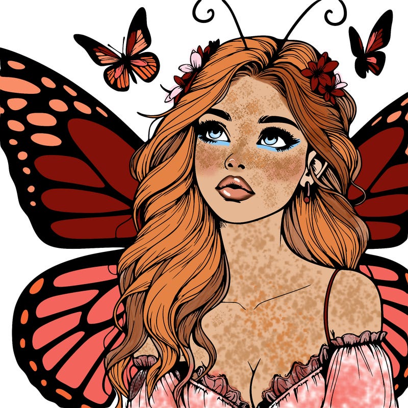 butterfly fairy realistic girl