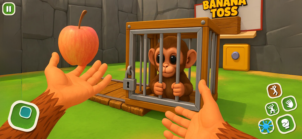 I Monkey Naughty Zoo Cage Game - Gameplay à la première personne d'un joueur interagissant avec un singe dans une cage de zoo