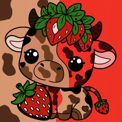 cute strawberry cow
