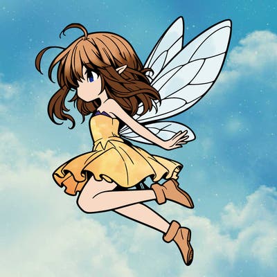 manga fairy flying