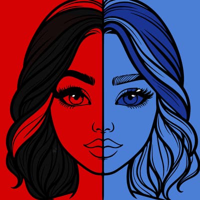 realistic girl split half