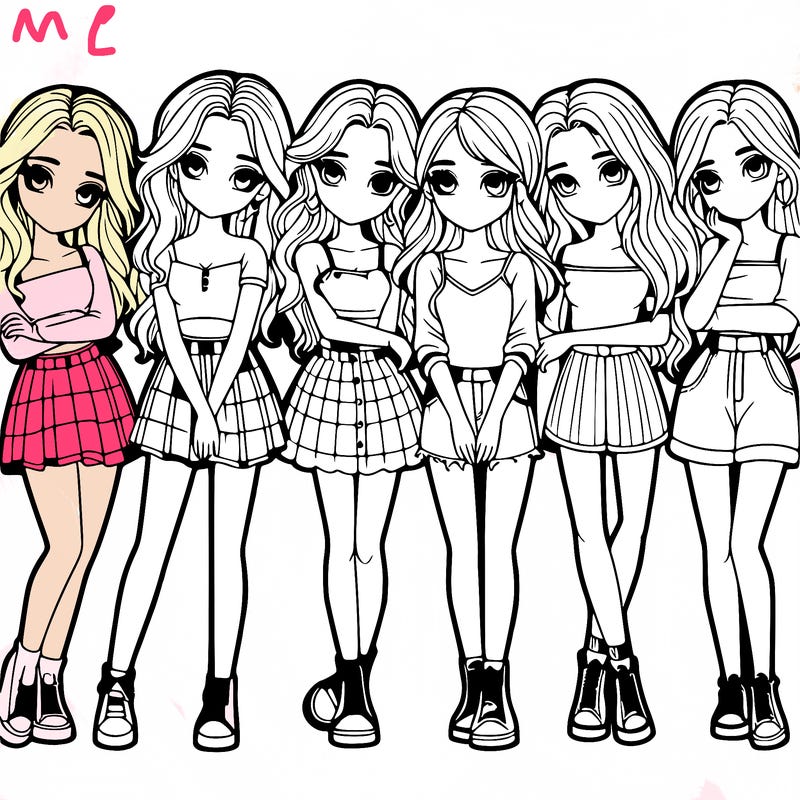 a group of girls realistic