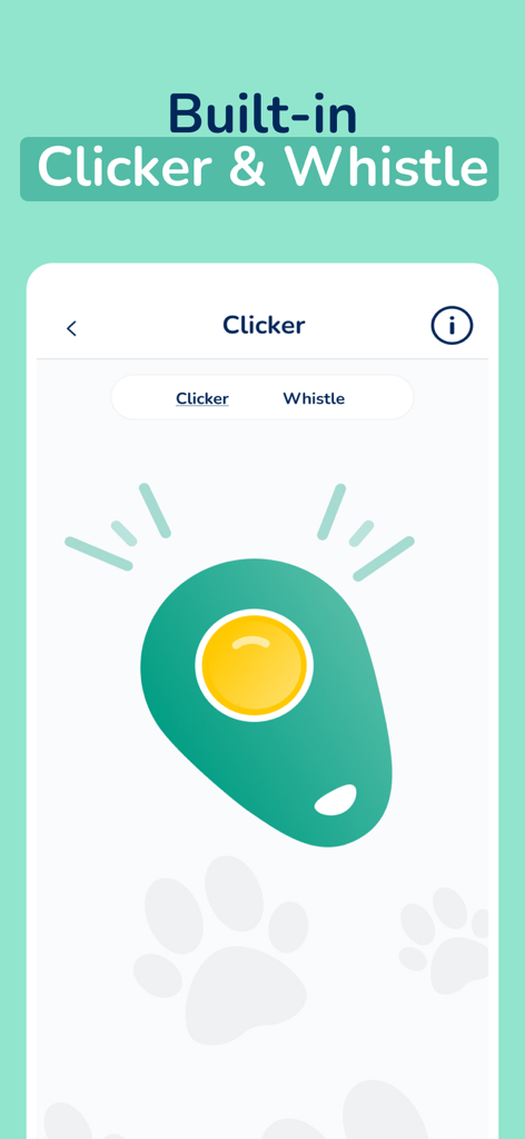 Hundeo - Dog Training & Tricks - Interface of the digital clicker and whistle tool within the Hundeo dog training app