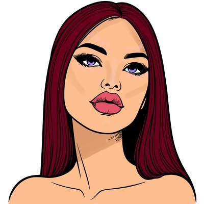 realistic woman with full lips