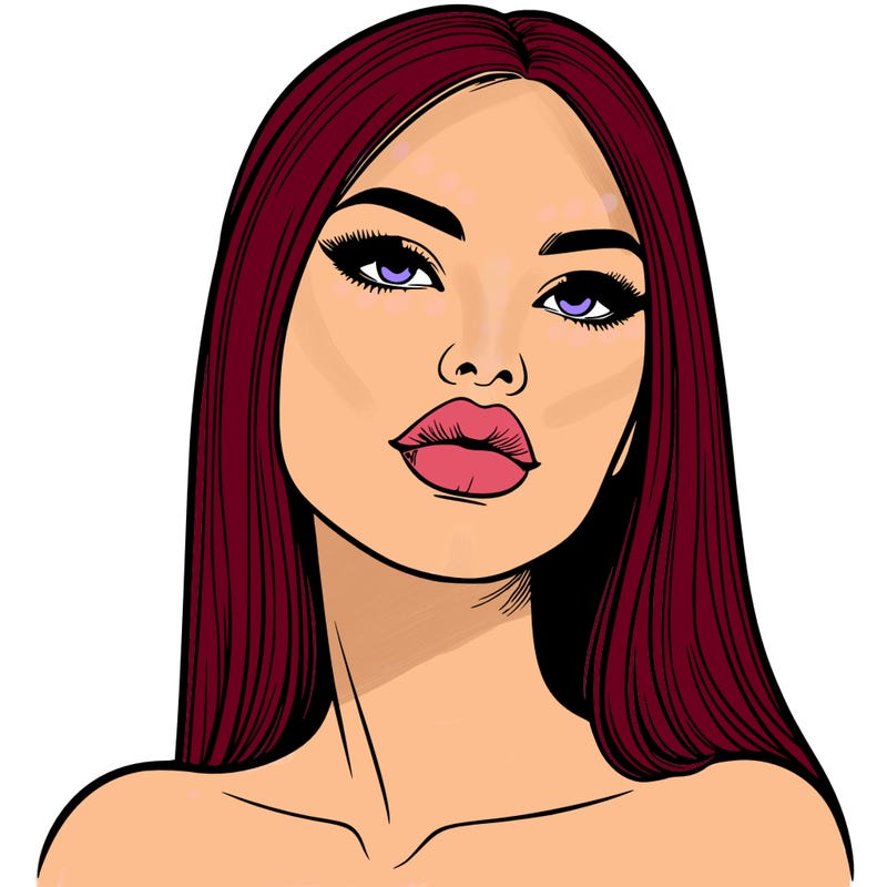 realistic woman with full lips
