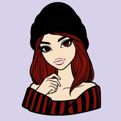 hot girl in beanie
