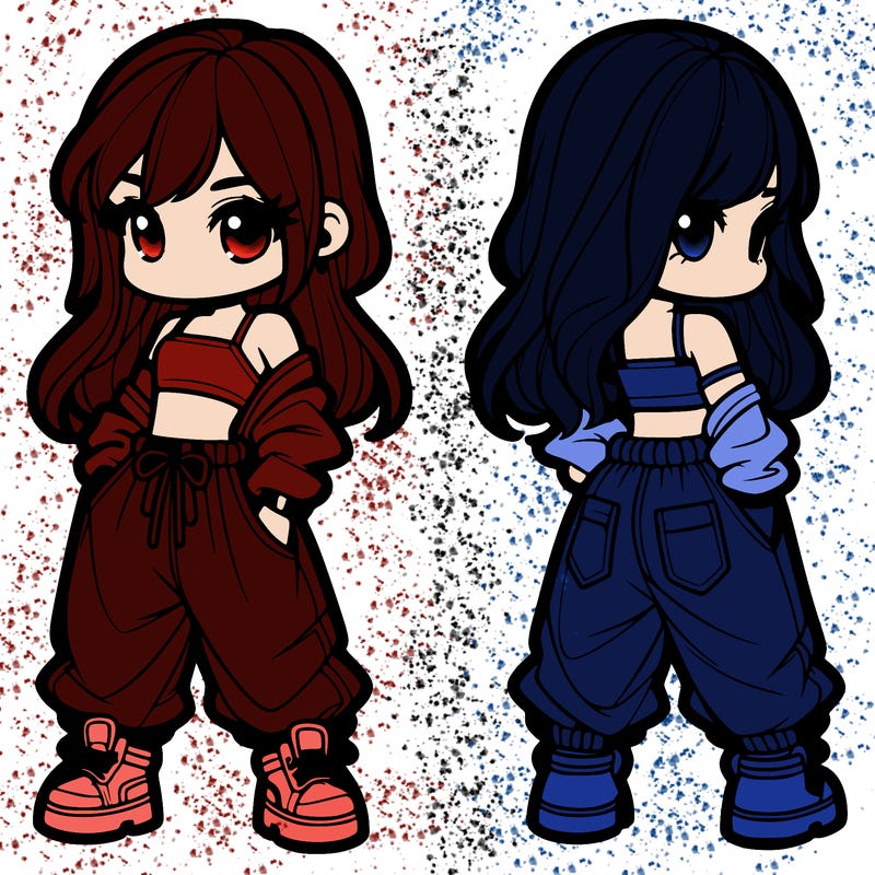 girl in crop top and baggy pants