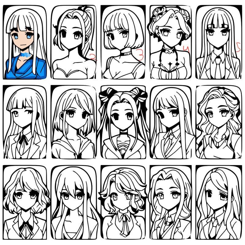 girls that look diffrent anime