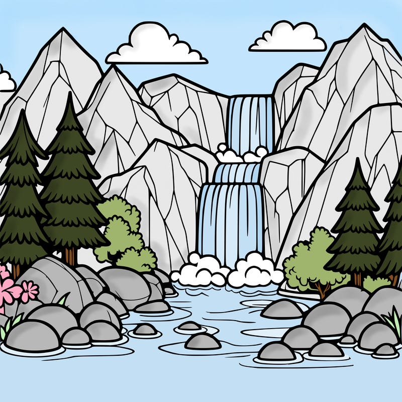 waterfall in mountain