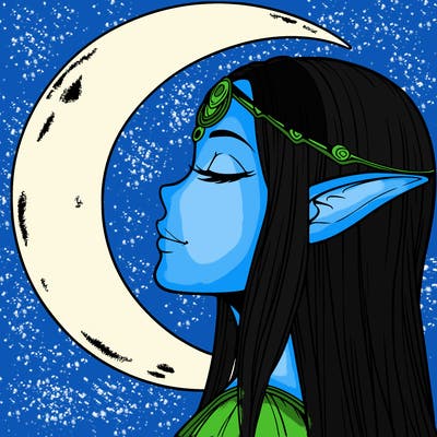 a realistic moon elf