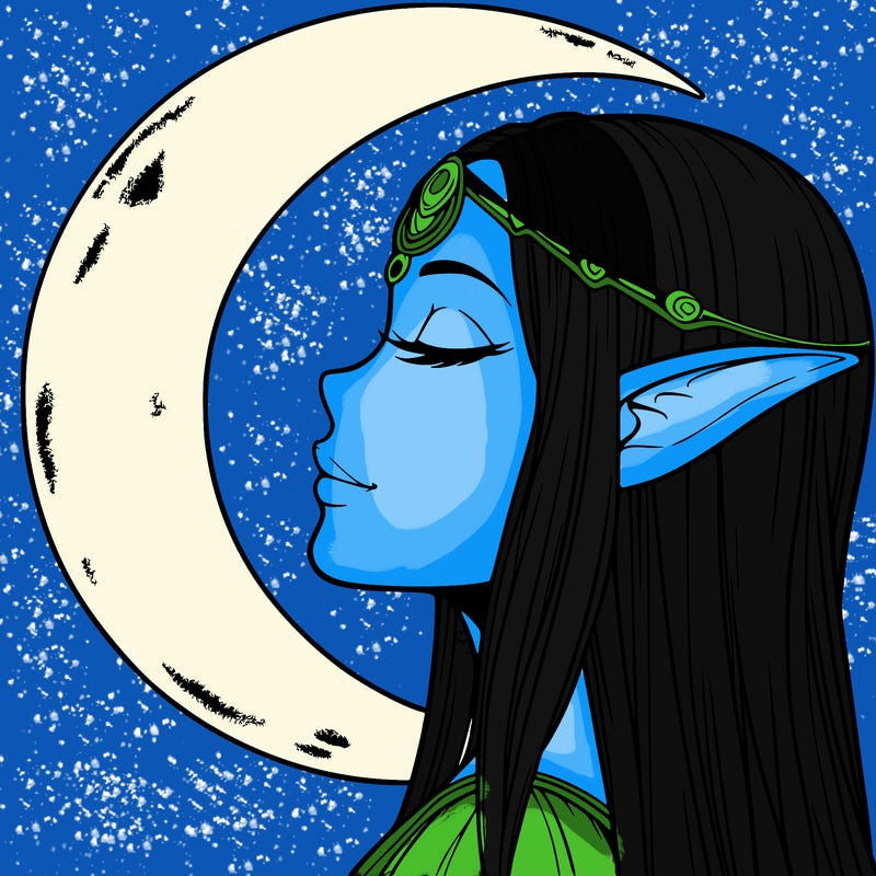 a realistic moon elf