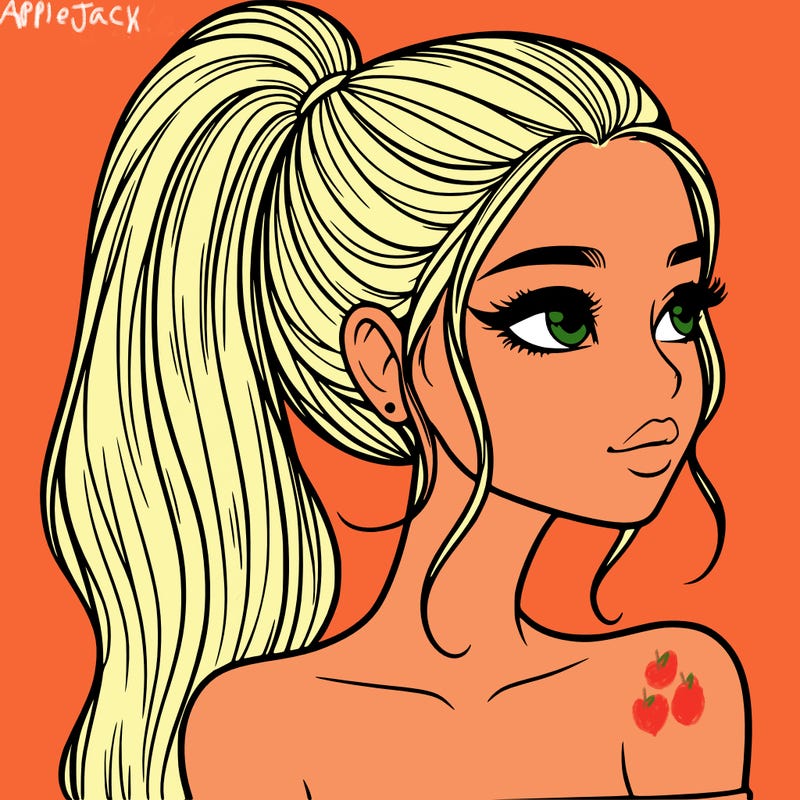 a beautiful and realistic girl with a high pony tail