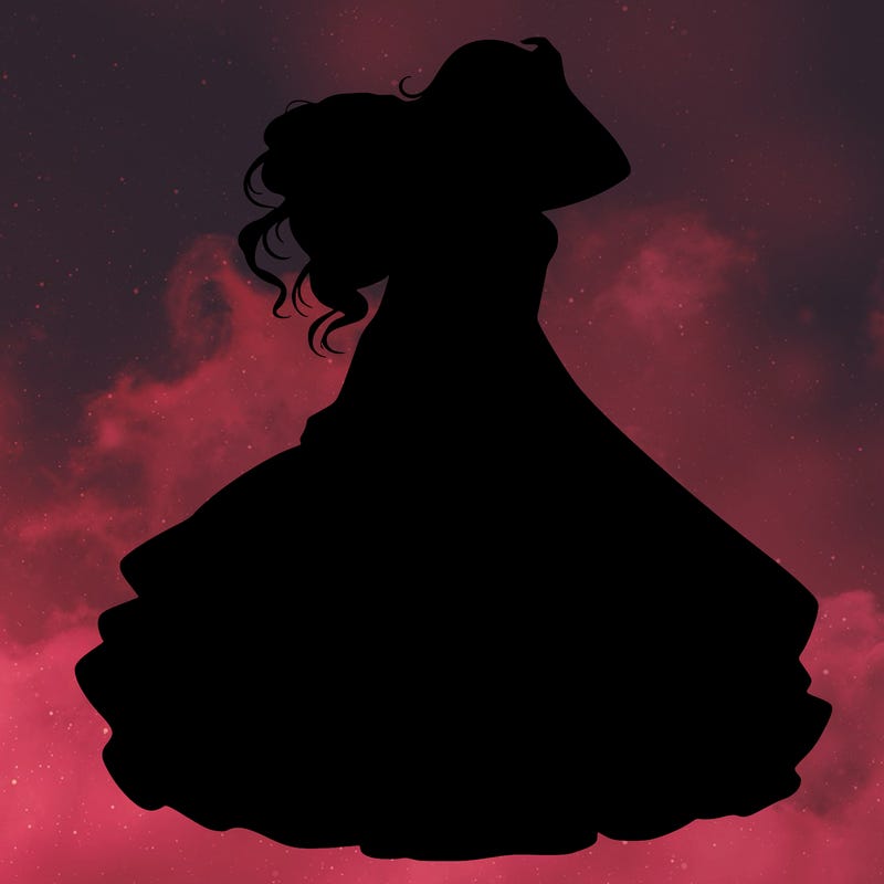 realistic woman with dress flowing in the wind