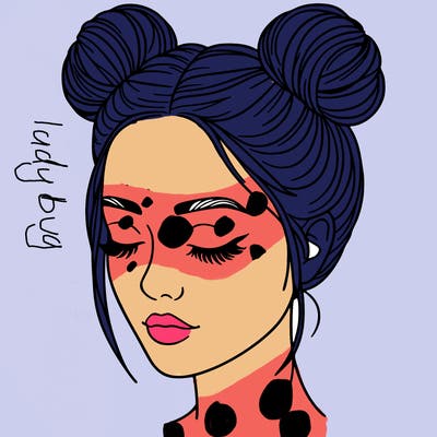 woman with hair buns