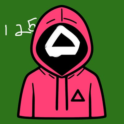 a person with non face waering a hoodie with a small triangle symbol