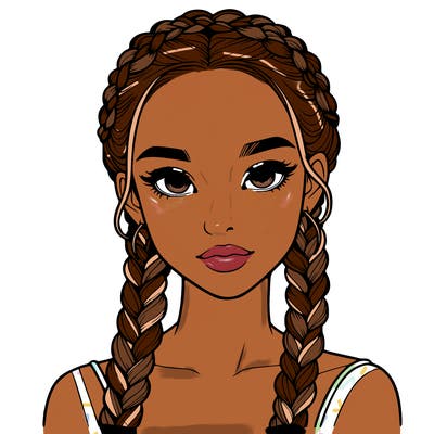 realistic girl with braids
