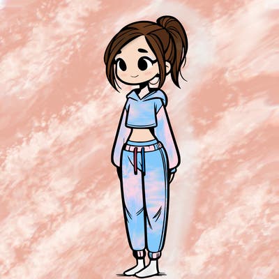 skinny girl in sweatpants