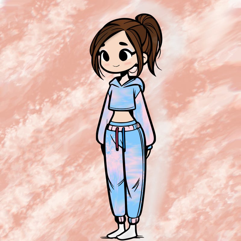 skinny girl in sweatpants