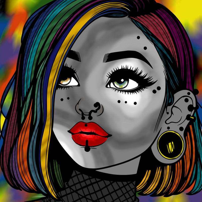 realistic girl with piercings