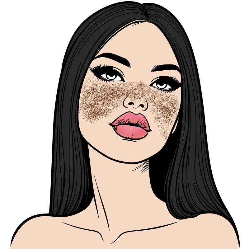 realistic woman with full lips