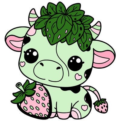 cute strawberry cow