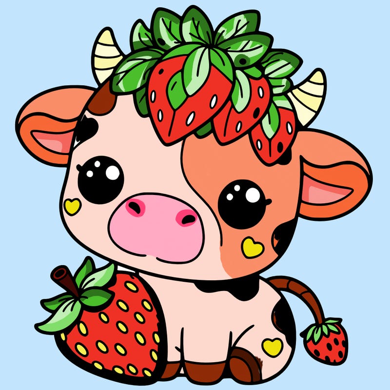 cute strawberry cow