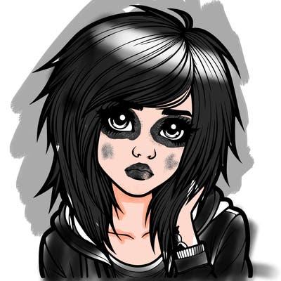 realistic emo girl