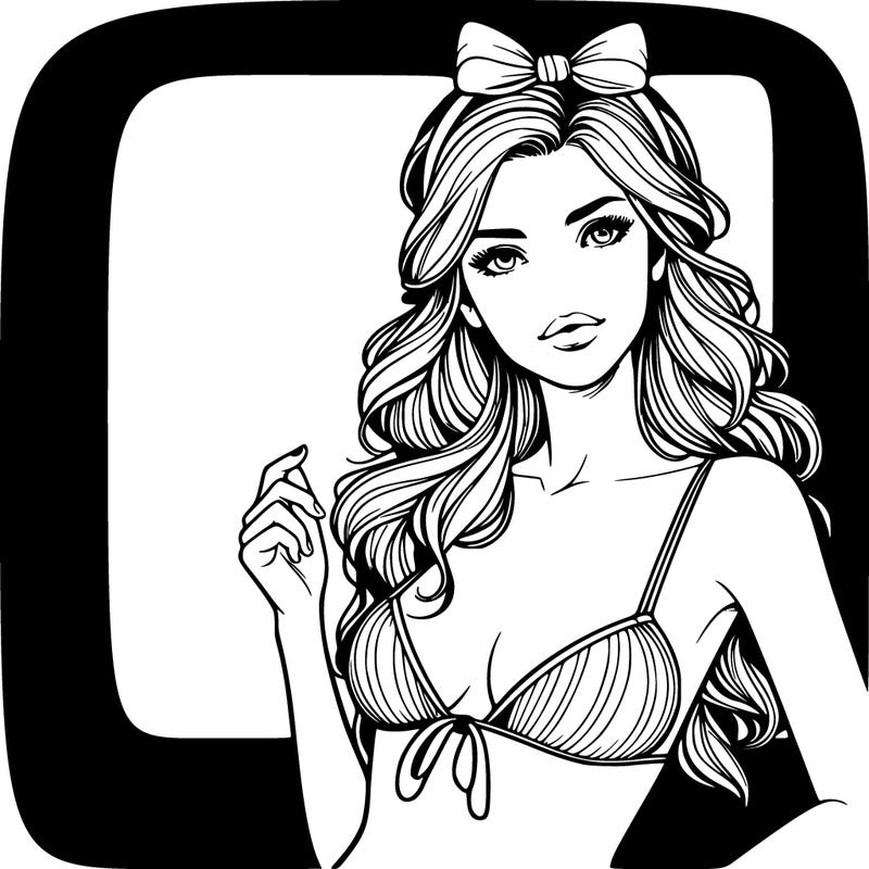 realistic girl in bikini