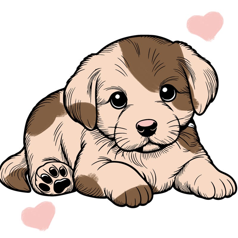 a cute realistic puppy