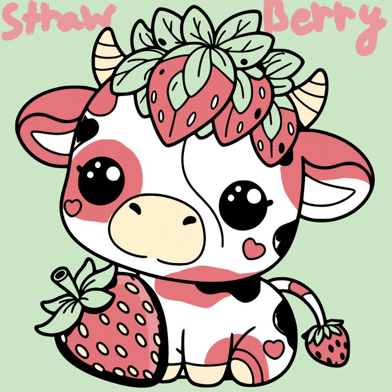cute strawberry cow