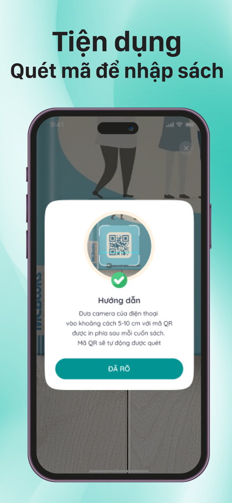 TKBooks - TKBooksアプリのスマートフォン画面、教科書をインポートするためのQRコードスキャン機能を表示