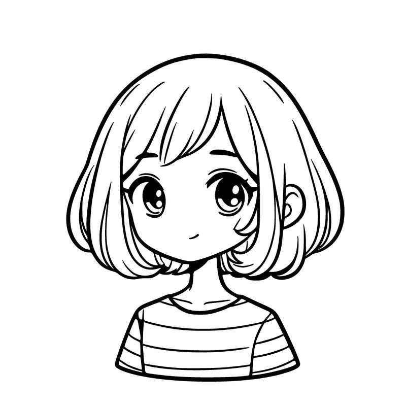 a girl with short hair