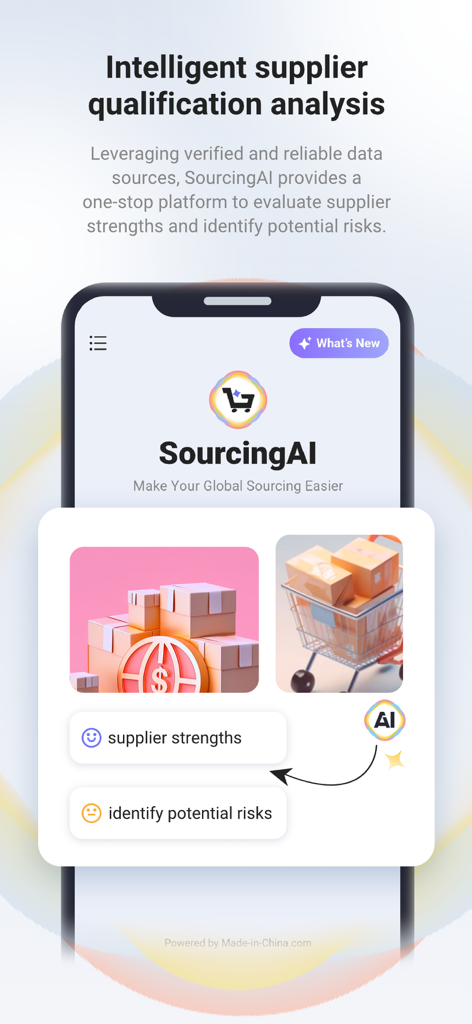 Interfaz de la aplicación SourcingAI que demuestra el análisis inteligente de calificación de proveedores y la identificación de riesgos para el abastecimiento global
