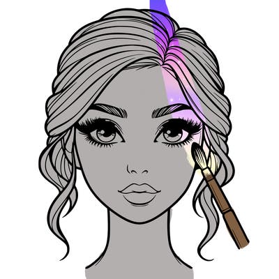 realistic person with makeup