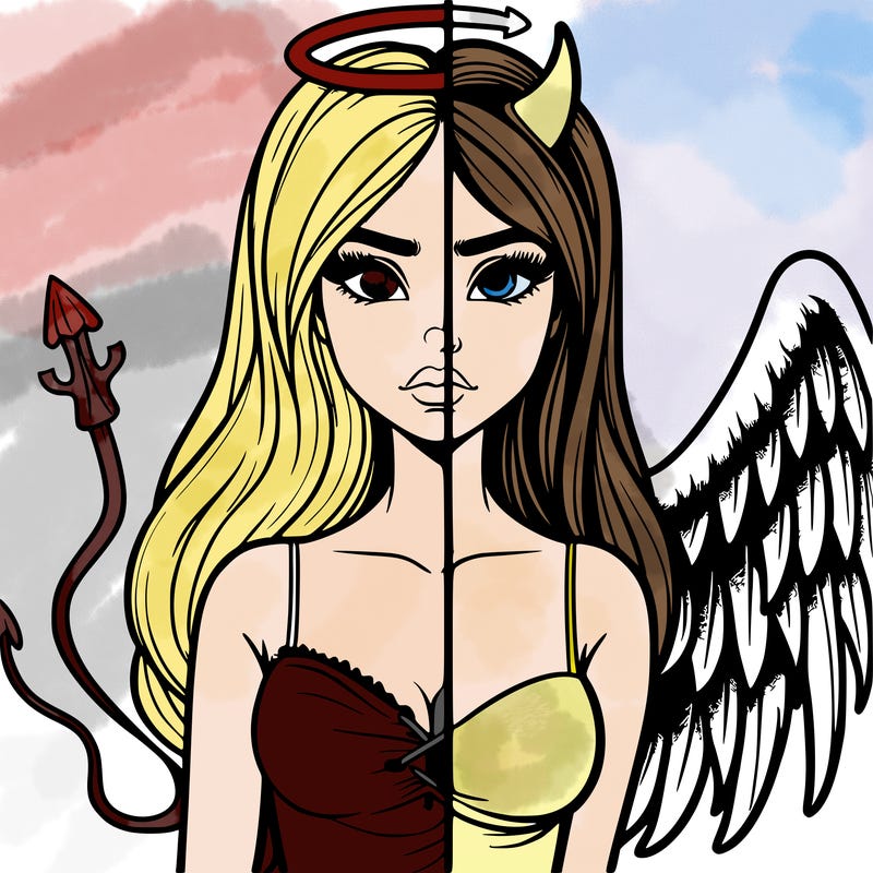 devil vs angel realistic girl