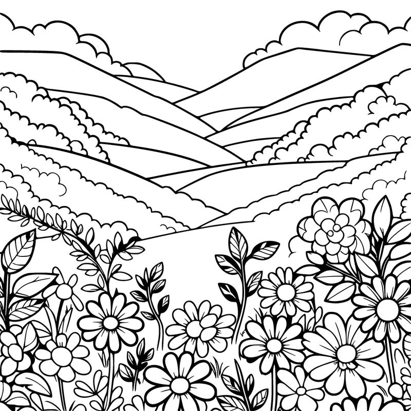 a beautiful valley full of flowers