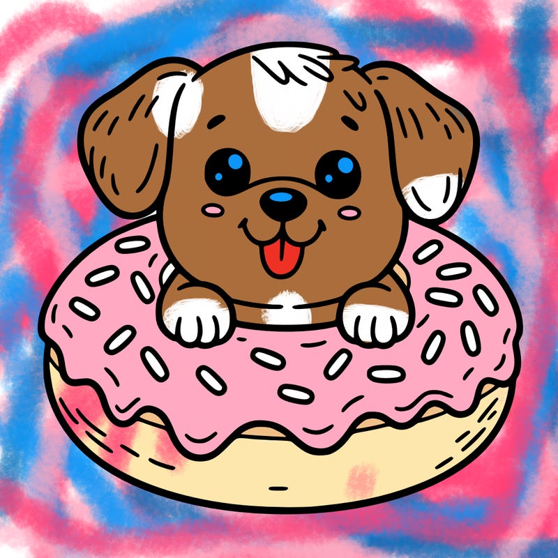 dog in a donut