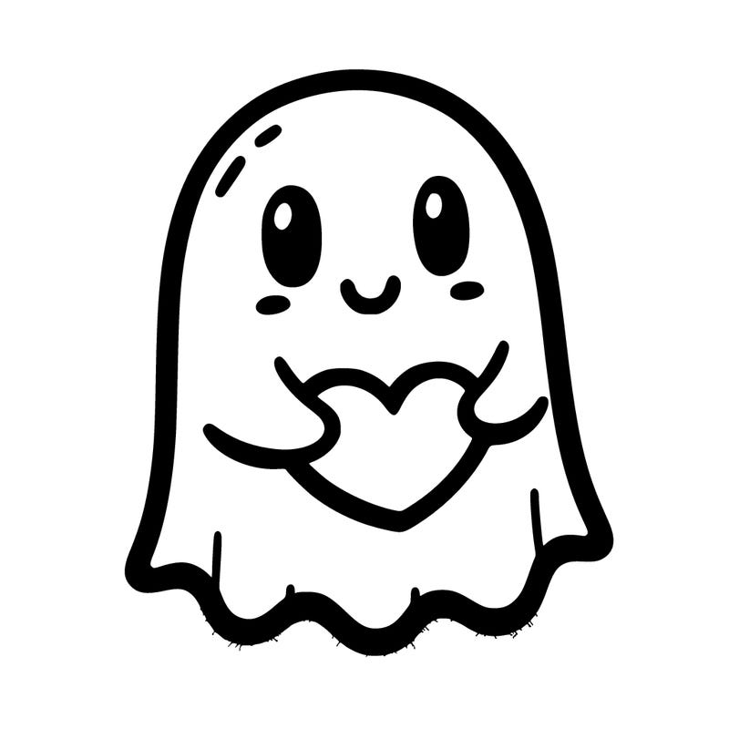 ghost holding a heart