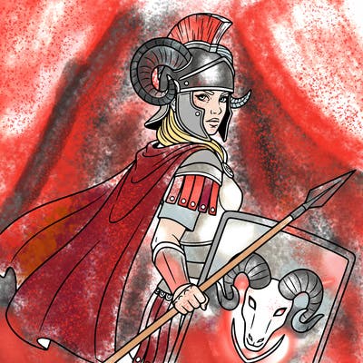 aries girl roman warrior woman