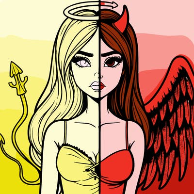devil vs angel realistic girl