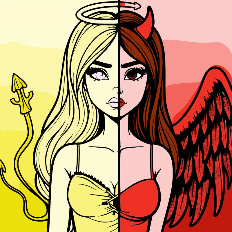 devil vs angel realistic girl