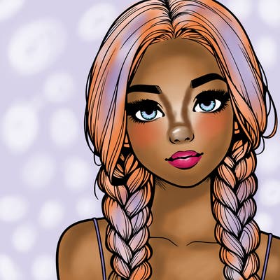 realistic girl with braids