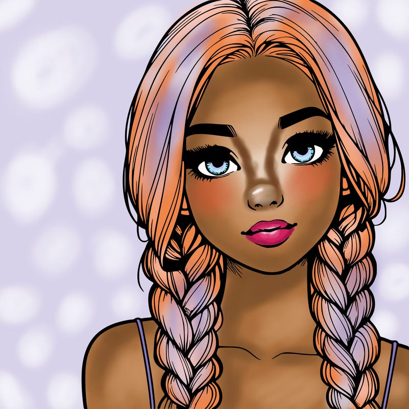 realistic girl with braids