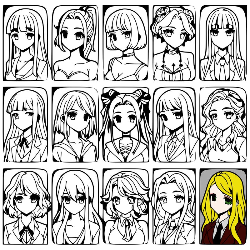 girls that look diffrent anime