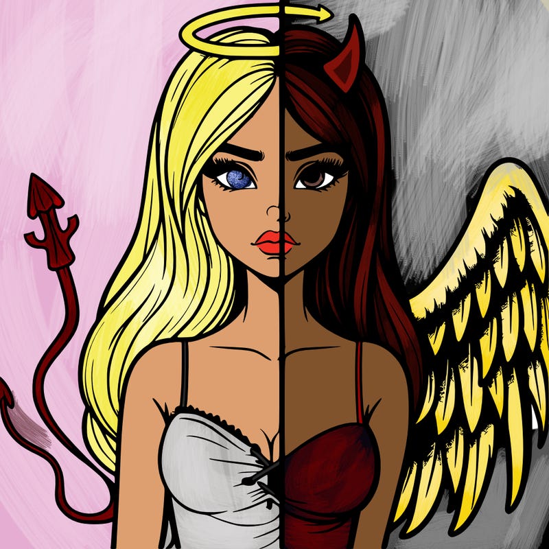 devil vs angel realistic girl