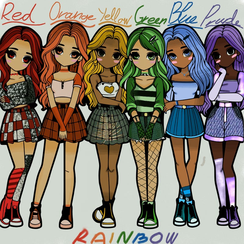 a group of girls realistic