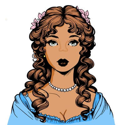 realistic regency era girl with lips