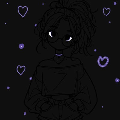 girl with a messy ponytail glasses a baggy crop top and jean shorts