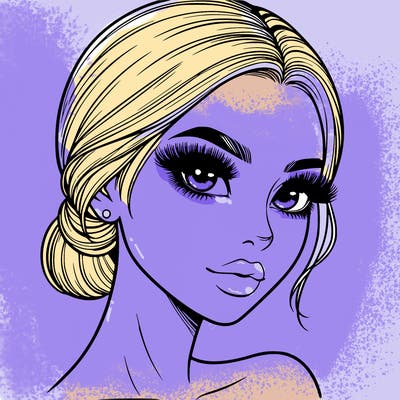 realistic girl with lashes