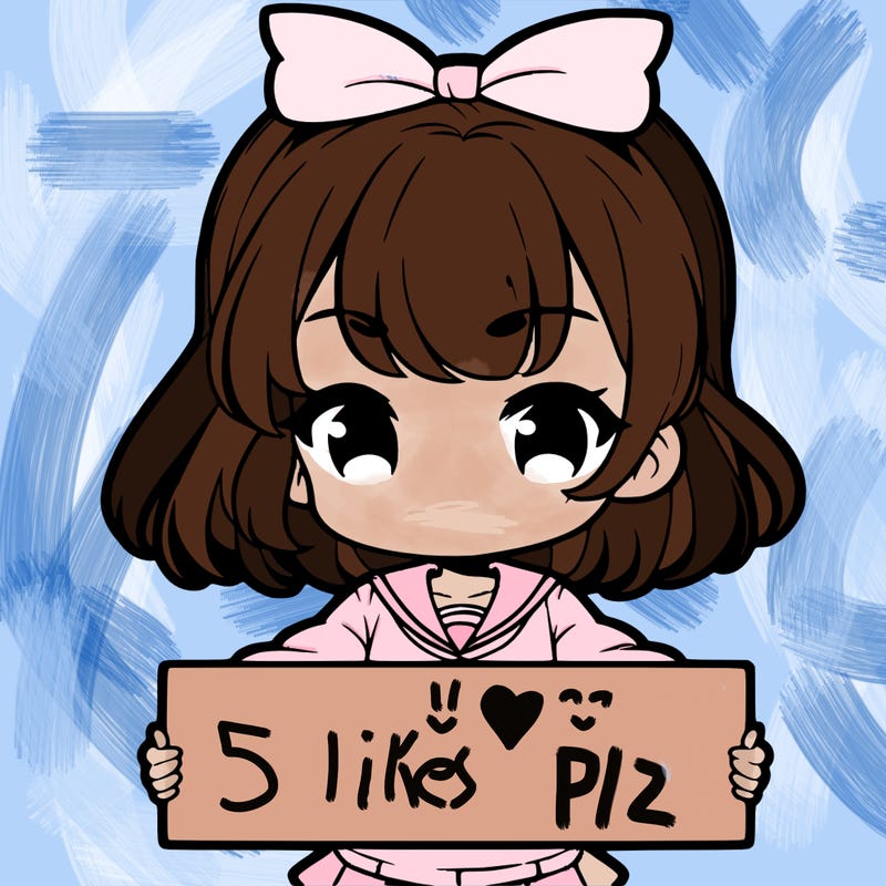 cute anime girl holding a sign